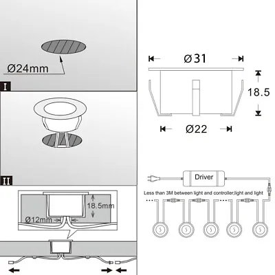 30-61mm WIFI RGB+WW/RGBIC LED Outdoor Decking Plinth Lighting Kit Garden Lamps • £71.99