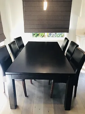 $300 • Buy Dark Timber Dining Setting & 6 Chairs