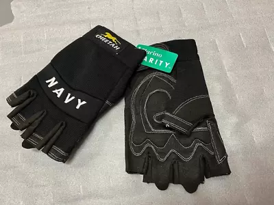 3XPair - Prosafe Cheetah Navy Fingerless Mechanic Safety Gloves - M L XXL • $19.57