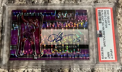 Vince Carter 2021-22 Select FOTL In Flight SSP AUTO /15 FOTL PSA 9 POP 1 🔥 • $879