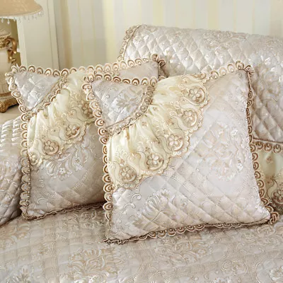 Lace Cushion Covers Dentelle Throw Pillow Cases Zip Up Vintage Royal Home Decor • £16.66