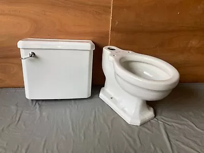 Antique White Porcelain Toilet Tank Lid Bowl Old Deco Standard Kokomo 442-23E • $895