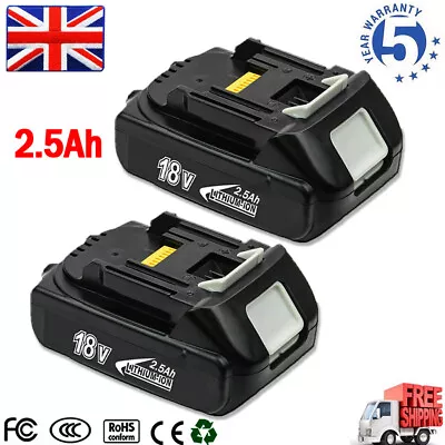 2x For Makita 18v Lithium 3.0Ah Battery BL1815N LXT BL1815 BL1830 BL1850 BL1860 • £25.89