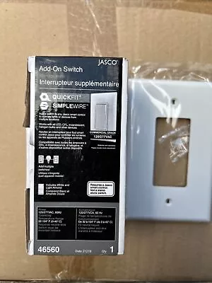 New Jasco 46560 ZW2004 Z-Wave In Wall Add-On Auxiliary Switch White/Almond • $15