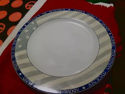 America The Beautiful Dinner Plate Patriotic US Flag Sakura Warren Kimble • $7