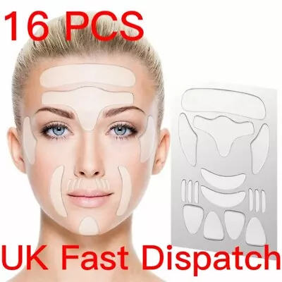 £3.99 • Buy 16pcs Silicone Anti Wrinkle Reusable Pad Face Eye Patches-UK Fast Dispatch