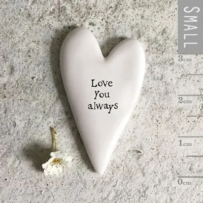 Tiny Heart Porcelain Token - Love You Always | Keepsake Gift East Of India • £4.70
