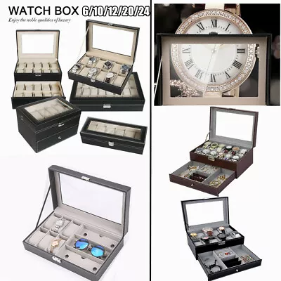 £22.97 • Buy Luxury 7 Modes Watch Winder Display Box Storage Case 6/10/12/20/24 SLOT UK