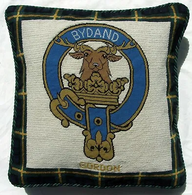 Gordon Tartan Cushion Cover Needlepoint Tapestry Scotland Clan Handmade  • £24.99