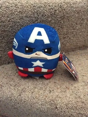 Cuutopia Captain America Marvel Plush Mattel 6  Toy New With Tags • £11
