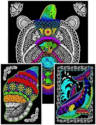Geo Turtle - Large 23x20 Inch Fuzzy Velvet Coloring Poster • $8.99