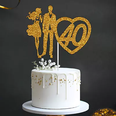 Personalised Happy Wedding Anniversary Cake Topper 1st 10th 20th 30th 40th 50th • £2.97