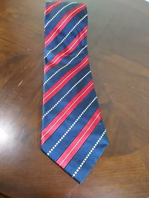 Bugatchi Cuomo Neck Tie Red And Blue Stripped Silk Made In Italy Quality • $6