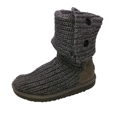 UGG Australia Kids Girls Size 12 Gray Knit 2 Buttons Sweater Winter Cardy Boots • $24.26