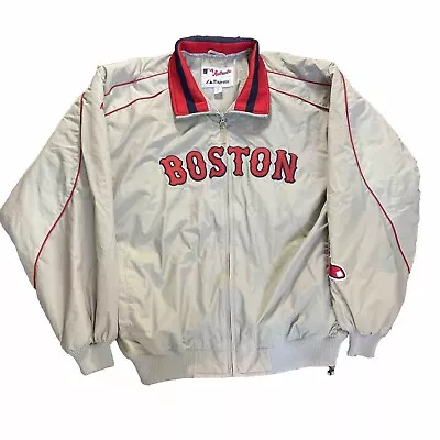 VINTAGE Majestic Boston Red Sox Jacket Mens Size XL Grey Full Zip • $184.95