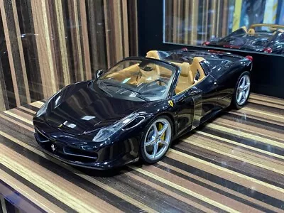 Hot Wheels Elite Ferrari 458 Spider -[ 1/18 Diecast Black ] • $359.99