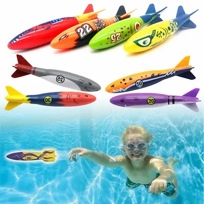 £6.39 • Buy 4X Underwater Diving Toys Rocket Torpedo Throwing Swimming Pool Toy Game Kids