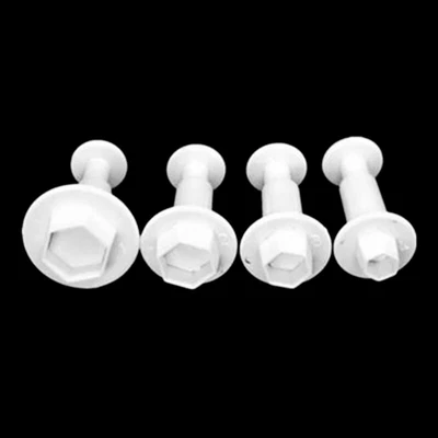 £3.70 • Buy 4 Pcs Hexagon Plastic Cake Mold Chocolate Cookie Cutter Fondant Decoration Tools