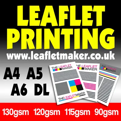 £171.53 • Buy Full Colour Leaflets And Flyers Printed - A4, A5, A6 And DL Digital Printing