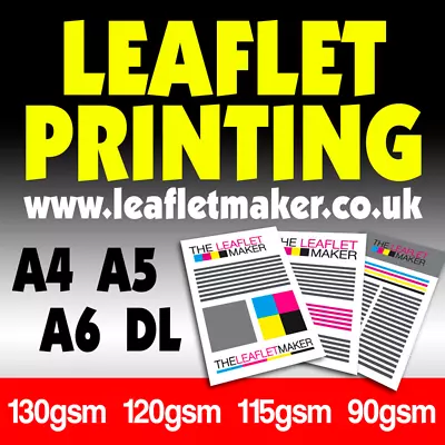 £171.53 • Buy Full Colour Leaflets And Flyers Printed - A4, A5, A6 And DL Digital Printing