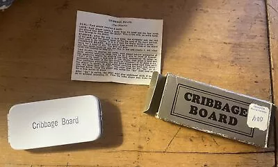 Vintage Mini Travelling Cribbage Game / Board Metal Case Complete Ca. 1940 • $7