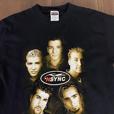 Nsync Vintage 90s Boy Band Unisex Black Large Double Sided Timberlake 1999 Shirt • $78.50