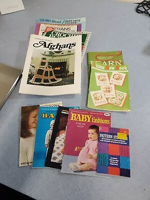 Lot Of 11 Vintage Mixed Knitting And Crochet Books Coats & Clark's McCalls • $10