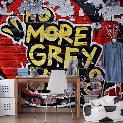 £48.99 • Buy Photo Wallpaper GRAFFITI Wall Mural 366x254cm RED CHILDREN BEDROOM Kids Room