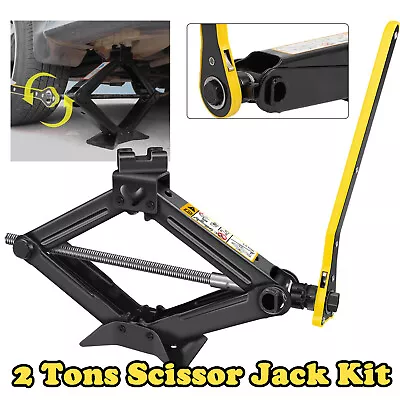 2 Ton Scissor Jack Handle Wheel Lug Wrench Tool Car SUV Garage Tire Labor-Saving • $30.90