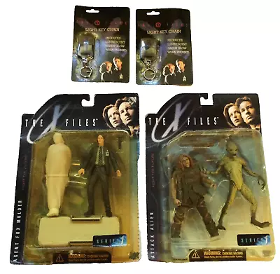 THE X-FILES ACTION FIGURE X 2  Mulder + Attack Alien 1998 NIB McFarlane Series 1 • $79.99