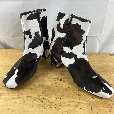 Cow Print Boots Zette Vegan Jaqcui Size 40 26cm New Spanish Made Comfort • $39.50