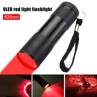 625nm 9LED Deep Red Light Flashlight Against Deteriorating Eyesight Red Torch US • $4.99