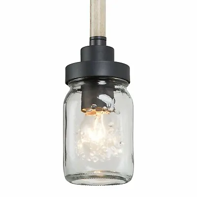 LNC 1-Light Modern Farmhouse Mason Jar Kitchen Island Pendant A03848 • $24.99