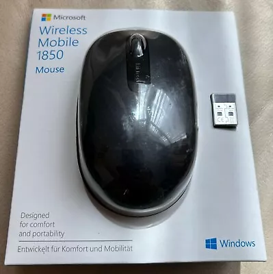 Microsoft 1850 3 Button Wireless Mobile Mouse - Black • £15.99