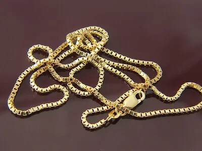 Real 10k Gold Box Chain 1.4mm Diamond Cut Box Necklace • $109.99