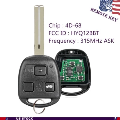 $14.79 • Buy Replacement For 2004 2005 2006 Lexus ES330 Remote Smart Car Key Fob HYQ12BBT