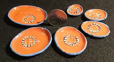 $12 • Buy Miniature Mexican Mexico Folk Art Clay Stacking Plate Plates Platter Set 5991