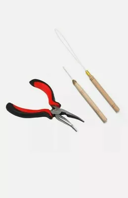 Hair Extensions Pliers Hook Tool Kit For Micro Rings Loop • £6.50