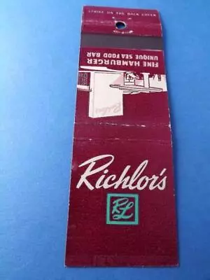 Richlor's Fine Hamburger Restaurant Beverly Hills Ca Matchbook Vintage Collector • $2.99