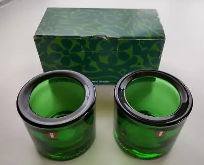 Iittala X Marimekko KIVI Set Of 2 TAMARA Green Candle Holder W/Box • $230.90