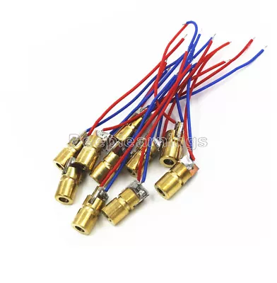 5 X 650nm 6mm 3V 5mW Laser Dot Diode Module Red Copper Head Mini Laser Pointer • $2.68