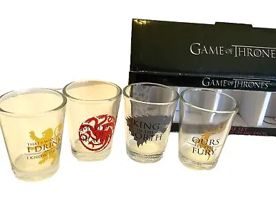 New 2019 Game Of Thrones Shot Glassware Set Of Four  1.5 Oz HBO Licensed • £19.27