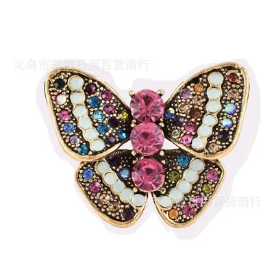 New Large Crystal Rhinestone Butterfly Brooches For Women Vintage Insects Pins • $0.01