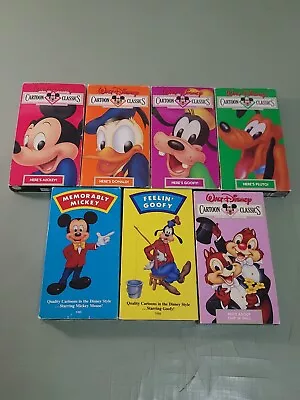 Lot  5x Walt Disney Cartoon Classics VHS  & 2x Walt Disney Home Video Tapes • $15