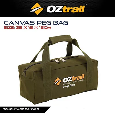 $28.90 • Buy OZtrail Canvas Peg Bag 35 X 15 X 15cm Tent Swag Camping Storage Bag Heavy Duty