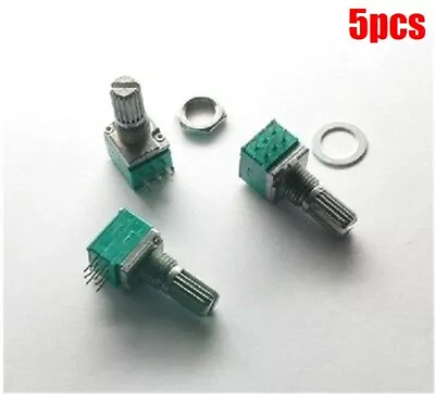 5Pcs B20K Linear Rotary Potentiometer 20K Ohm 6 Pin For Power Amplifier New I Hf • $5.58