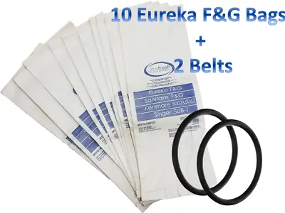 10 Bags For Eureka Style F&G Vacuum Cleaner F G Sanitaire Commercial + 2 Belts • $14.95