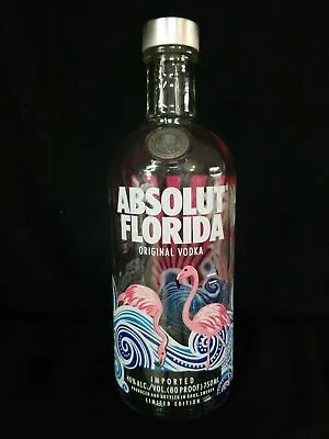Absolut Florida Limited Edition 750ML Vodka Bottle W Tag FLAMINGO Floridian USA • $49.98