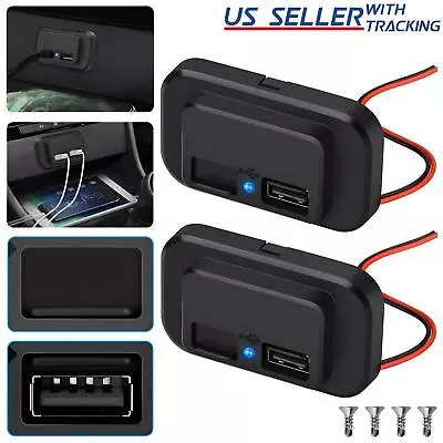 2pcs Dual USB Port Car Fast Charger Socket Power Outlet Panel Mount Waterproof • $12.39