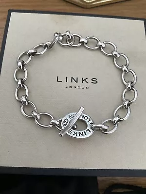 Genuine LINKS OF LONDON Hallmarked Sterling Silver Toggle Bracelet With Box • £60